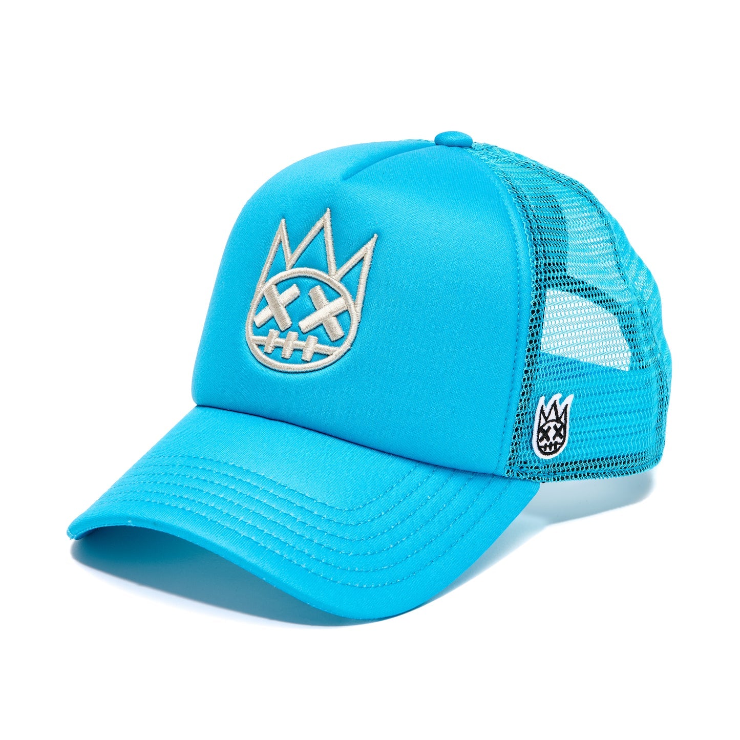 Clean Shimuchan Logo Mesh Back Trucker Hat in Electric Blue