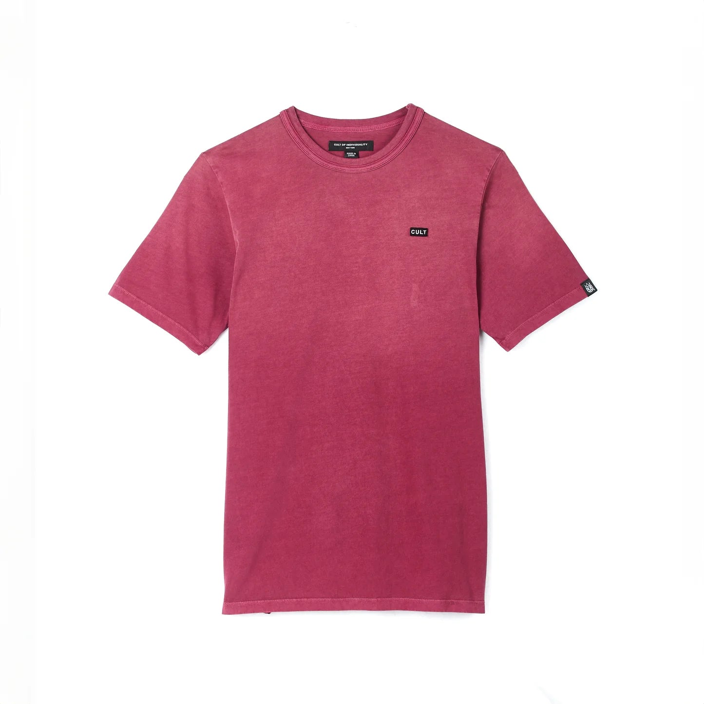 SHIMUCHAN LOGO SHORT SLEEVE CREW NECK T SHIRT IN VINTAGE MERLOT