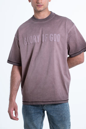 Glory Of God oversized t-shirt - faded brown