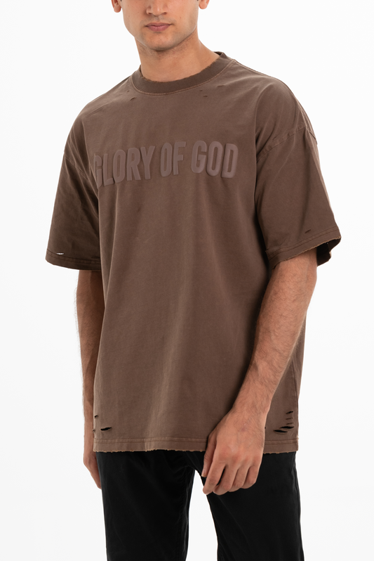 Glory Of God oversized t-shirt - Brown